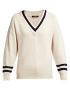 Matchesfashion.com Weekend Max Mara - V Neck Cricket Sweater - Womens - Cream Multi