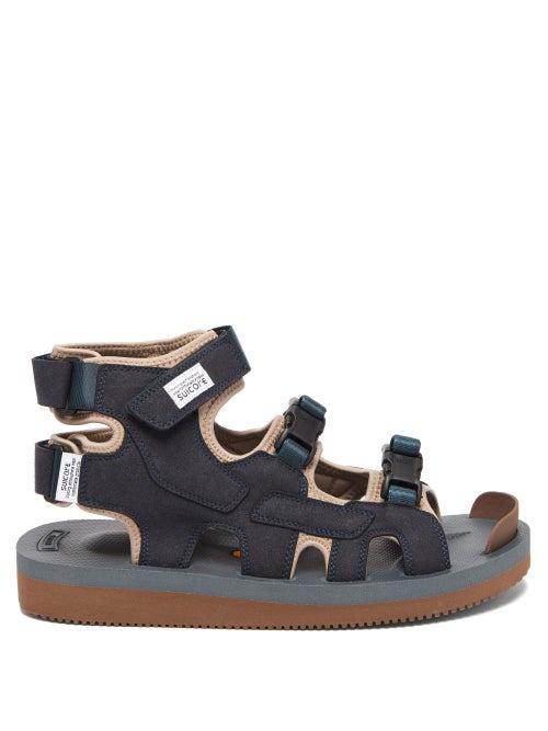 Matchesfashion.com Suicoke - Boak-v Three-strap Suede Sandals - Mens - Navy