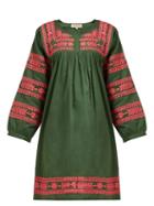 Matchesfashion.com Muzungu Sisters - Taj Floral Embroidered Cotton Kaftan - Womens - Green Multi