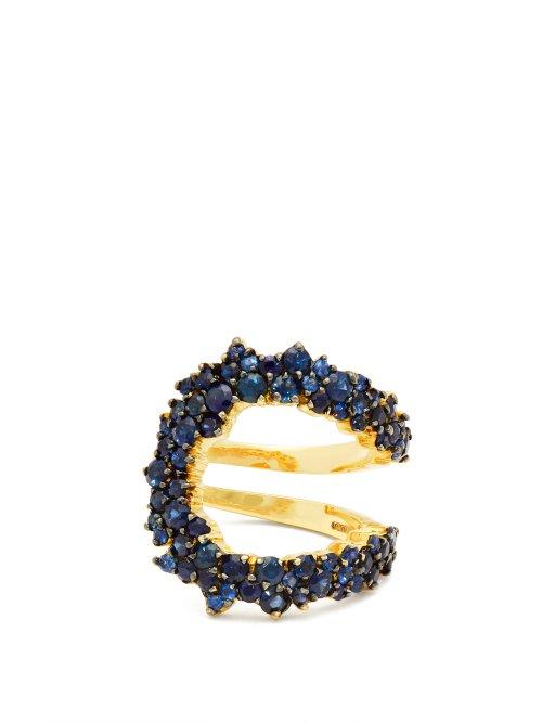 Matchesfashion.com Ana Khouri - Mirian 18kt Gold And Sapphire Ring - Womens - Blue