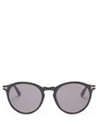 Tom Ford - Aurele Round Acetate Sunglasses - Mens - Black