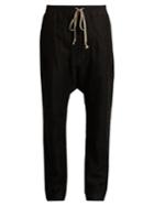 Rick Owens Mesh-overlay Dropped-crotch Linen Trousers