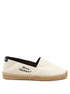 Saint Laurent - Logo-embroidered Canvas Espadrilles - Womens - Cream Multi