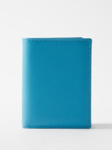 Comme Des Garons Wallet - Bi-fold Leather Wallet - Mens - Blue