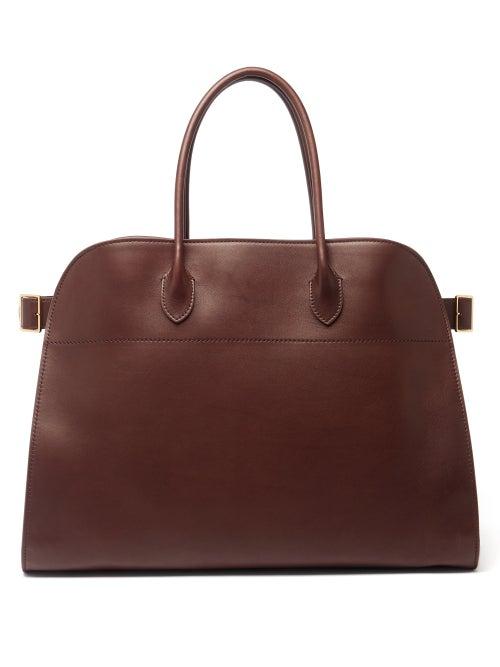Ladies Bags The Row - Soft Margaux 15 Grained-leather Tote Bag - Womens - Burgundy