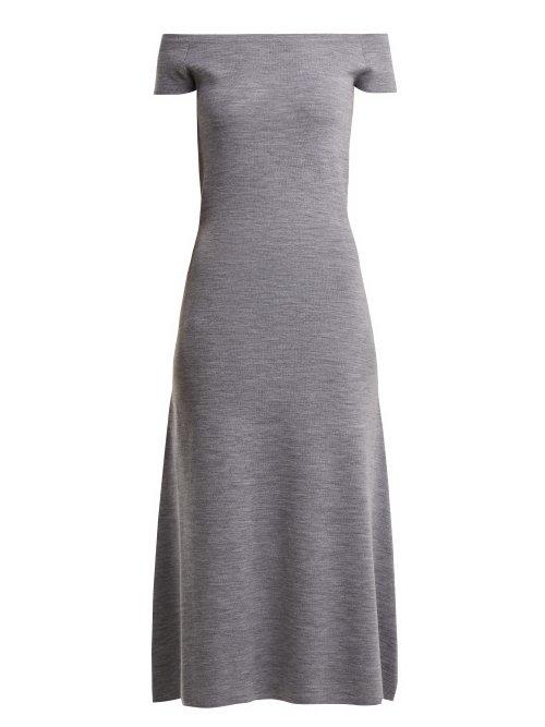 Matchesfashion.com Gabriela Hearst - Larrington Wool And Cashmere Blend Dress - Womens - Grey