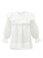 Matchesfashion.com Lug Von Siga - Mia Pintucked Cotton Blouse - Womens - White