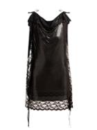 Matchesfashion.com Christopher Kane - Lace Trim Chainmail Mini Dress - Womens - Black