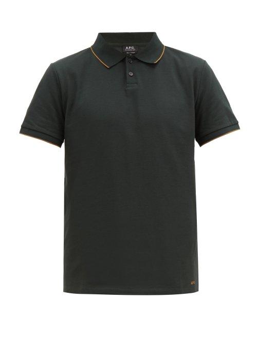 Matchesfashion.com A.p.c. - Max Tipped Cotton Piqu Polo Shirt - Mens - Green