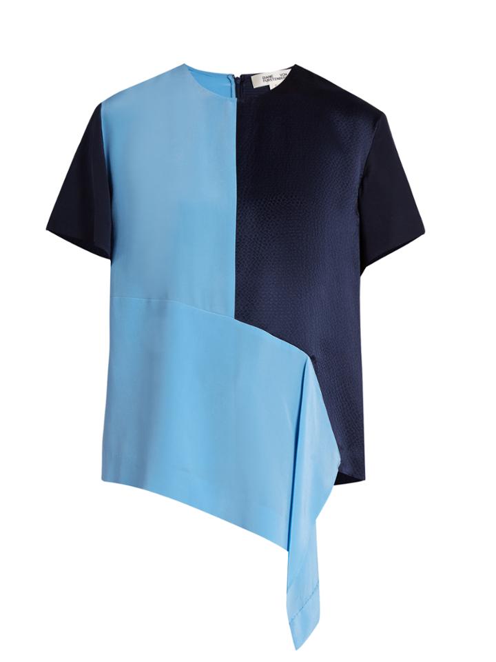 Diane Von Furstenberg Colour-block Silk Top