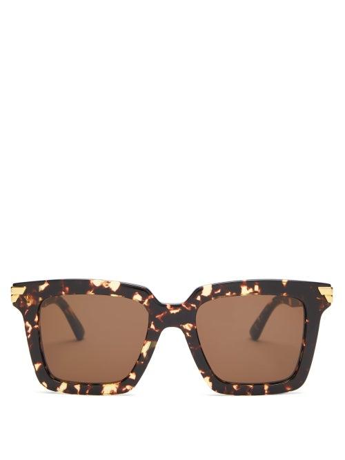 Matchesfashion.com Bottega Veneta - Square Tortoiseshell-acetate Sunglasses - Womens - Tortoiseshell