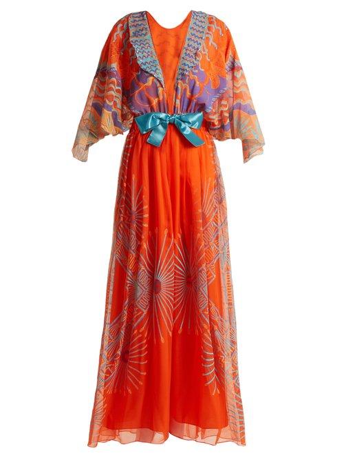 Matchesfashion.com Zandra Rhodes - Archive Ii The 1978 Mexican Mountain Gown - Womens - Orange Multi
