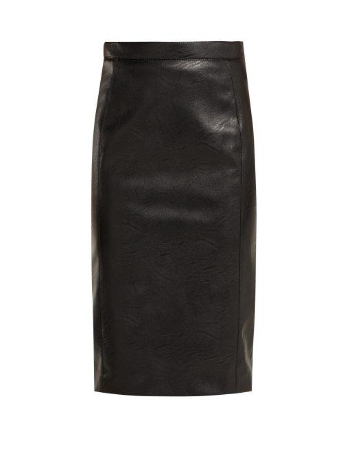 Matchesfashion.com Stella Mccartney - Alter Faux Leather And Jersey Pencil Skirt - Womens - Black