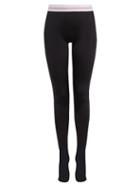Matchesfashion.com Marine Serre - Logo Waist Tights - Womens - Black
