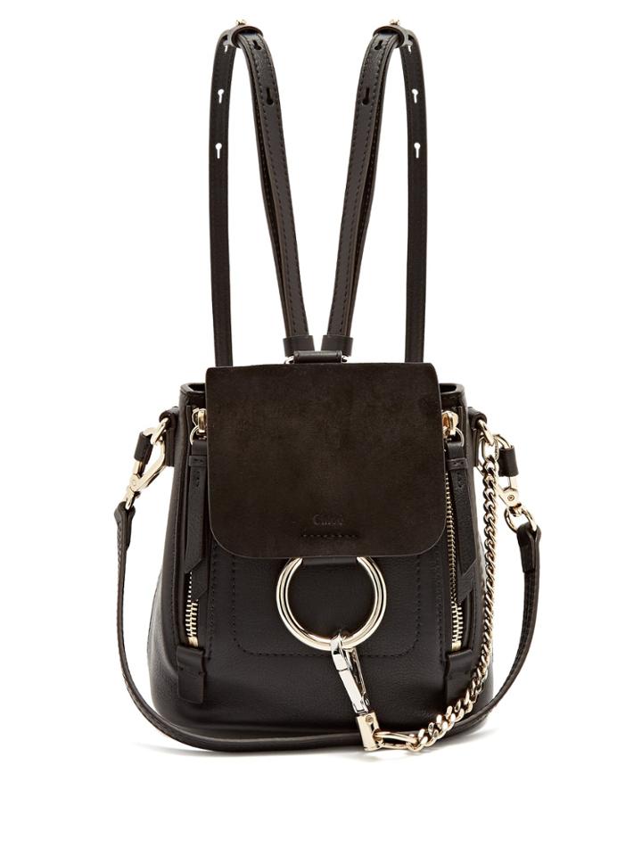 Chloé Faye Suede And Leather Mini Backpack