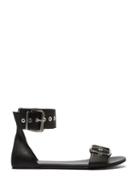 Matchesfashion.com Balenciaga - Belt Buckle Leather Sandals - Womens - Black