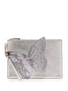 Matchesfashion.com Sophia Webster - Flossy Butterfly Leather Clutch - Womens - Silver