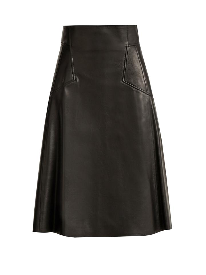 Alexander Mcqueen A-line Leather Skirt