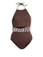Matchesfashion.com Solid & Striped - The Barbara Cut Out Swimsuit - Womens - Brown