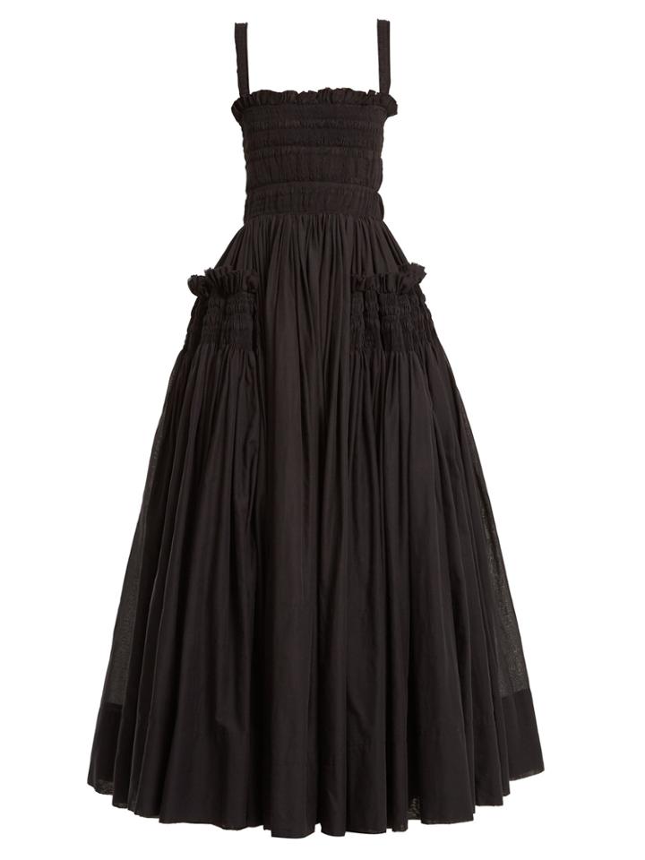 Molly Goddard Larry Smocked Cotton-voile Dress