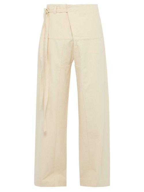 Matchesfashion.com Acne Studios - Paz Tie Waist Loose Fit Cotton Trousers - Mens - White