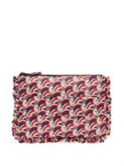 La Doublej Editions Graphic-print Ruffle-trimmed Pouch