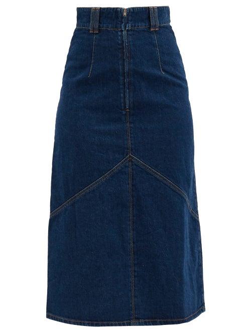 Matchesfashion.com Isabel Marant - Domano High-rise Panelled Denim Skirt - Womens - Denim