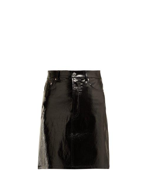 Matchesfashion.com Helmut Lang - Patent Leather Mini Skirt - Womens - Black