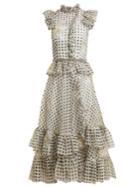 Christopher Kane Floral-print Gingham Silk-organza Dress