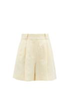 Matchesfashion.com Blaz Milano - Savannah High-rise Linen-blend Shorts - Womens - White