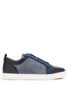 Matchesfashion.com Christian Louboutin - Louis Junior Orlato Beaded Velvet Trainers - Mens - Navy