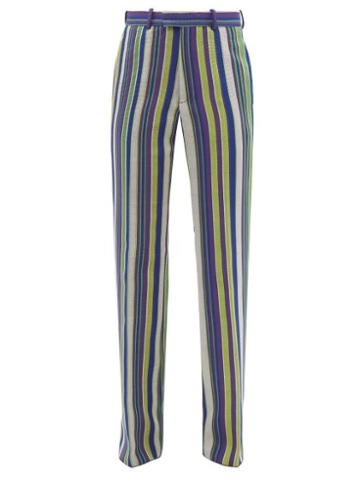 Ladies Rtw Kenneth Ize - Striped Aso-oke Trousers - Womens - Purple Multi