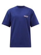 Balenciaga - Logo-embroidered Cotton-blend Jersey T-shirt - Mens - Blue White