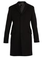 Matchesfashion.com Prada - Single Breasted Wool And Cashmere Overcoat - Mens - Black