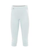 Matchesfashion.com Adidas By Stella Mccartney - High-rise Side-stripe Cropped Leggings - Womens - Blue