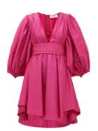 Matchesfashion.com Msgm - Balloon Sleeve Glitter Taffeta Mini Dress - Womens - Pink