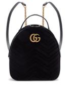 Matchesfashion.com Gucci - Gg Marmont Velvet Backpack - Womens - Black