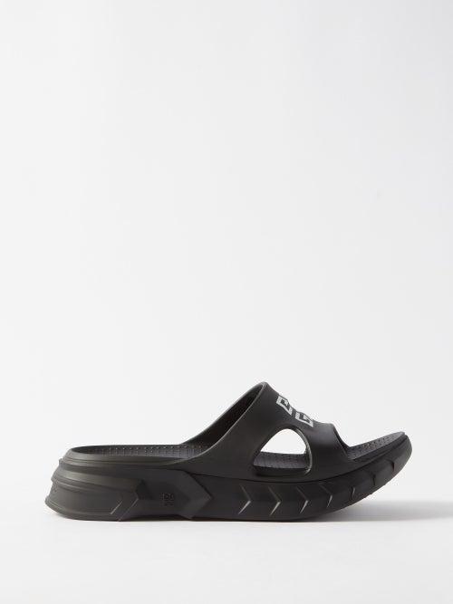 Givenchy - Marshmallow Logo-print Cutout Slides - Mens - Black