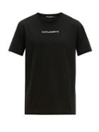 Matchesfashion.com Dolce & Gabbana - Logo Embroidered Cotton T Shirt - Mens - Black