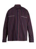 Matchesfashion.com Fear Of God - Oversized Pinstripe Cotton Shirt - Mens - Red Navy