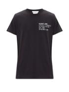 Matchesfashion.com Helmut Lang - Logo-embroidered Cotton-jersey T-shirt - Mens - Black