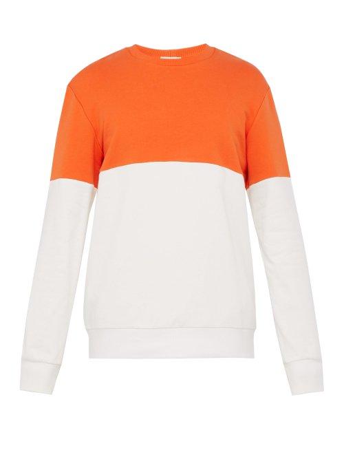 Matchesfashion.com Everest Isles - Colour Block Cotton Sweatshirt - Mens - Orange Multi