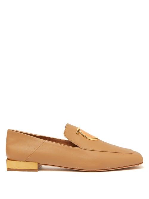 Matchesfashion.com Salvatore Ferragamo - Lana Gancini Plaque Leather Loafers - Womens - Camel