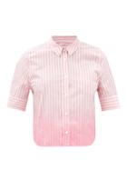Marni - Ombr Striped Cotton Short-sleeved Shirt - Womens - Pink Stripe