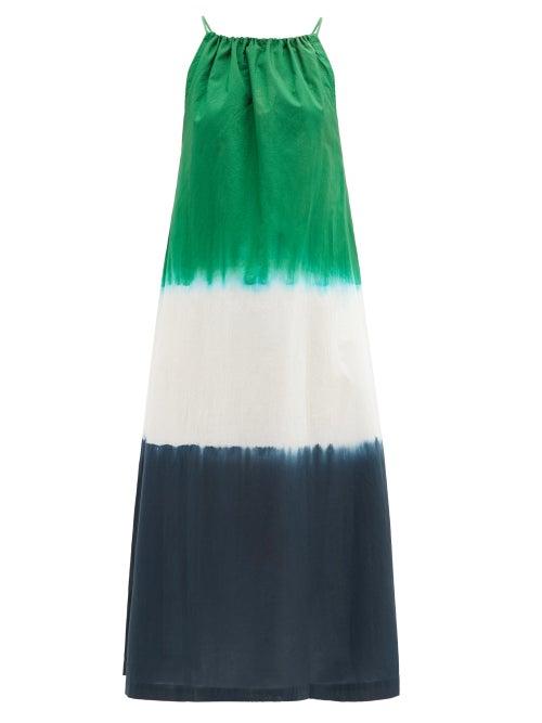 Matchesfashion.com Arizona Love - Athene Tie-dye Cotton-poplin Dress - Womens - Green Print