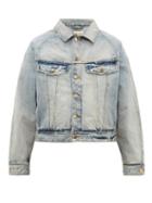 Matchesfashion.com Fear Of God - Cropped Distressed Denim Jacket - Mens - Light Blue