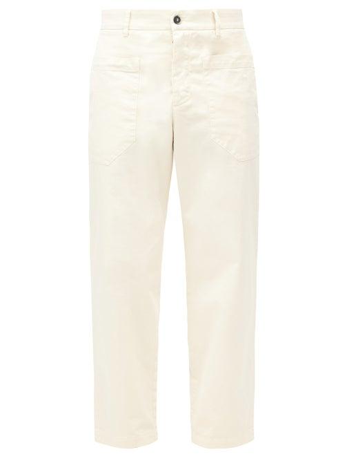 Matchesfashion.com Barena Venezia - Florio Patch-pocket Cotton-blend Twill Trousers - Mens - Cream