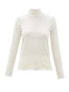Matchesfashion.com A.p.c. - Angele Roll Neck Stripe Jacquard Sweater - Womens - Ivory