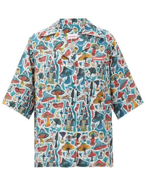 Matchesfashion.com Charles Jeffrey Loverboy - Shroom-print Silk-faille Shirt - Womens - Multi