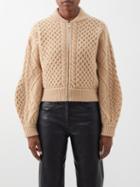Stella Mccartney - Cable-knit Wool Zipped Cardigan - Womens - Camel